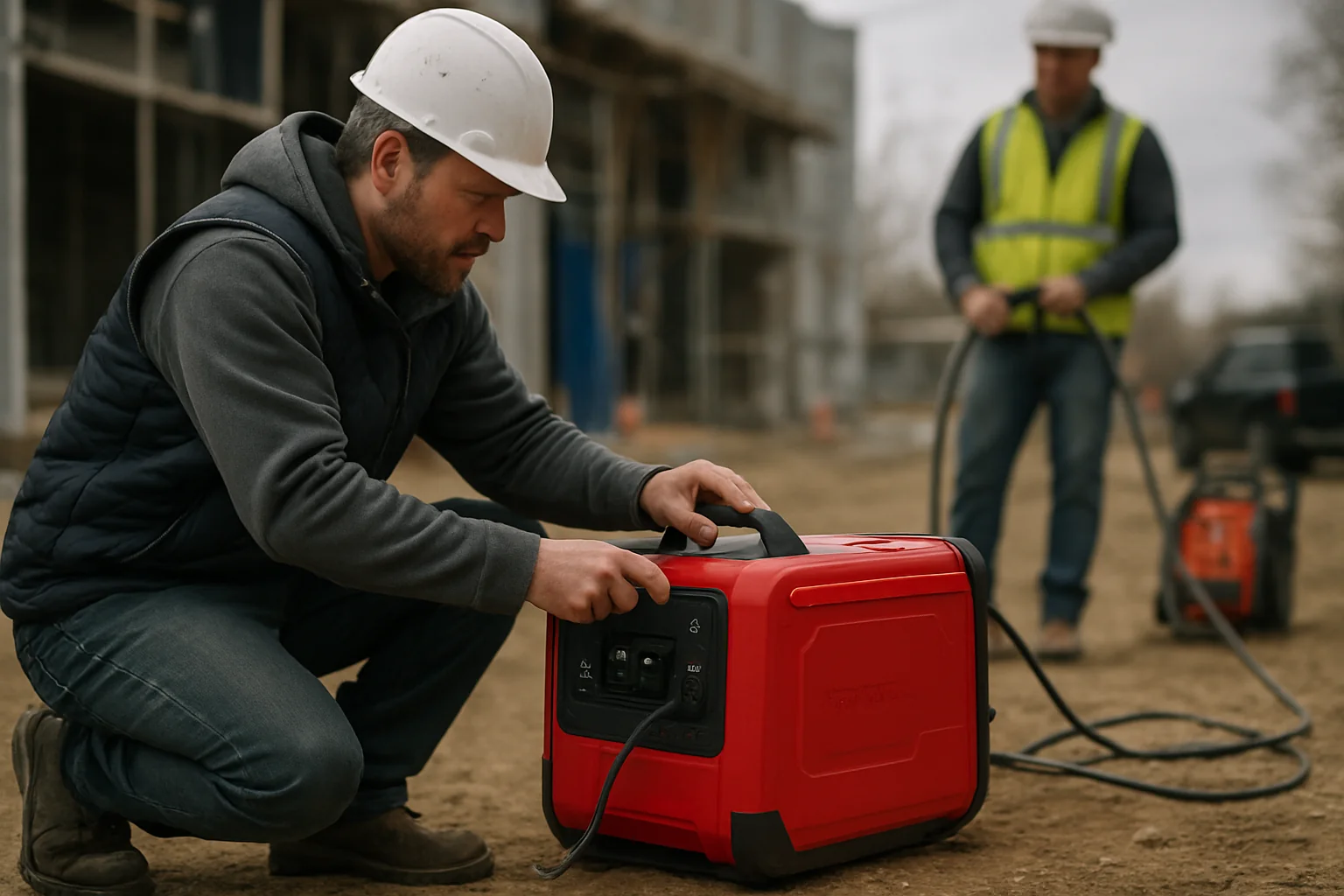 Alternativa electrică pentru generatoare pe benzină la șantiere