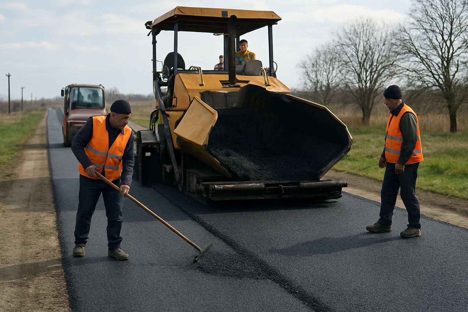Asfalt nou pe drumul județean DJ 240 între DN 24 și Ţigănești