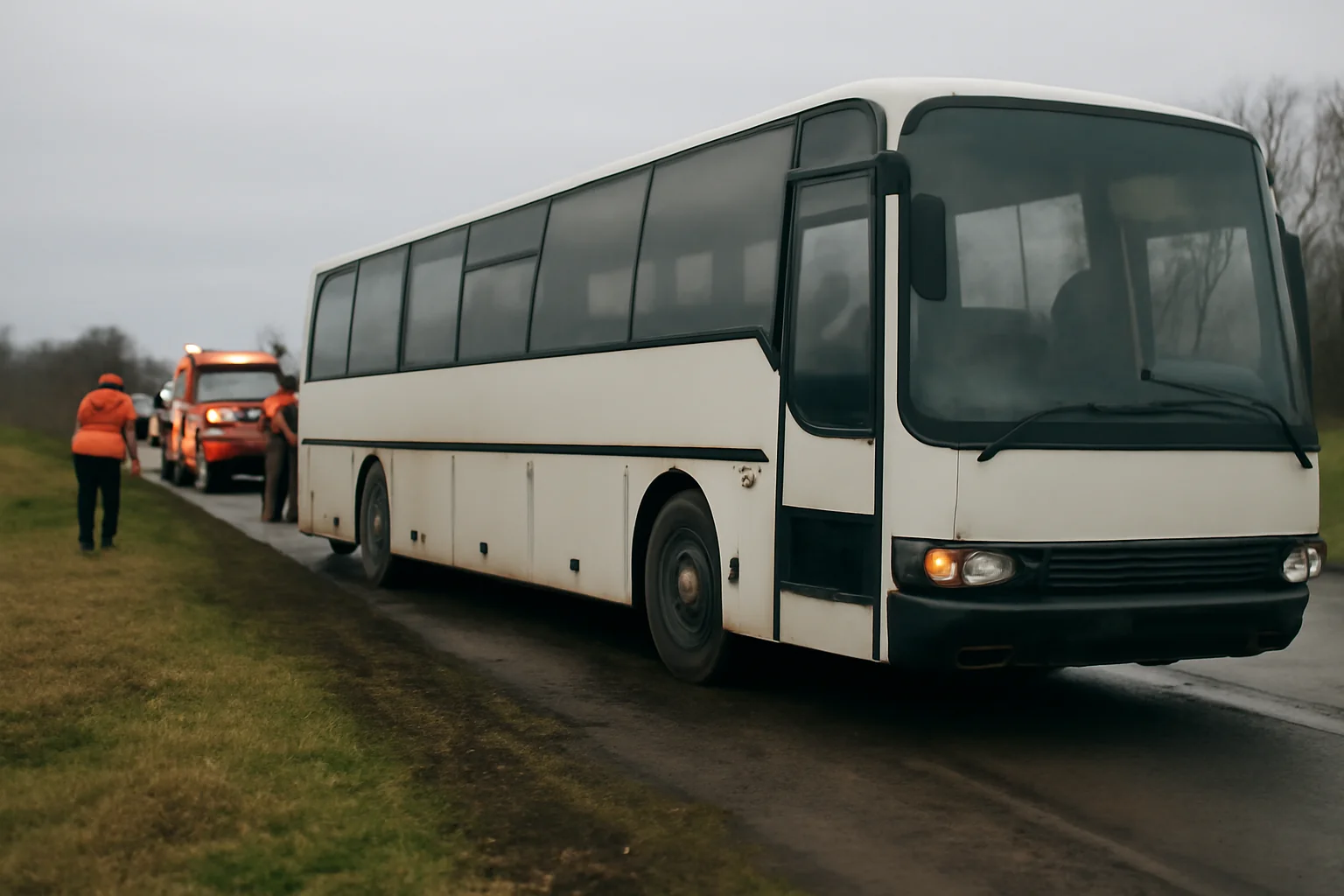 Autobuz ieșit de pe carosabil pe DN22B Brăila–Galați. Planul Roșu activat, intervenții și pentru pasageri din Galați