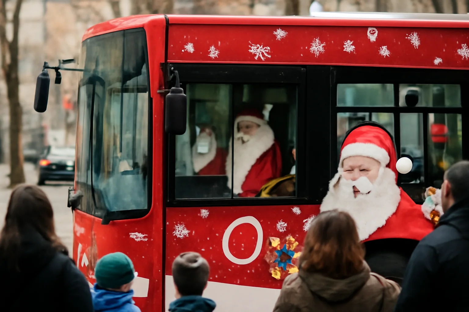 Autobuzul Moș Crăciun se întoarce la Galați cu surprize pentru copii