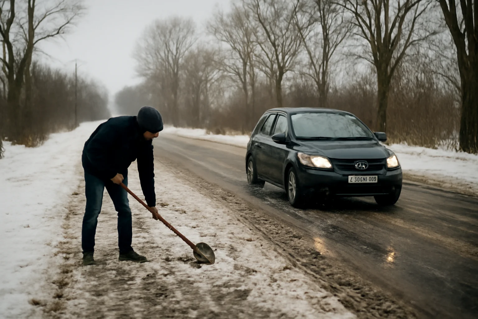 Avertizare de polei pe drumurile din județul Galați: autoritățile cer prudență în trafic