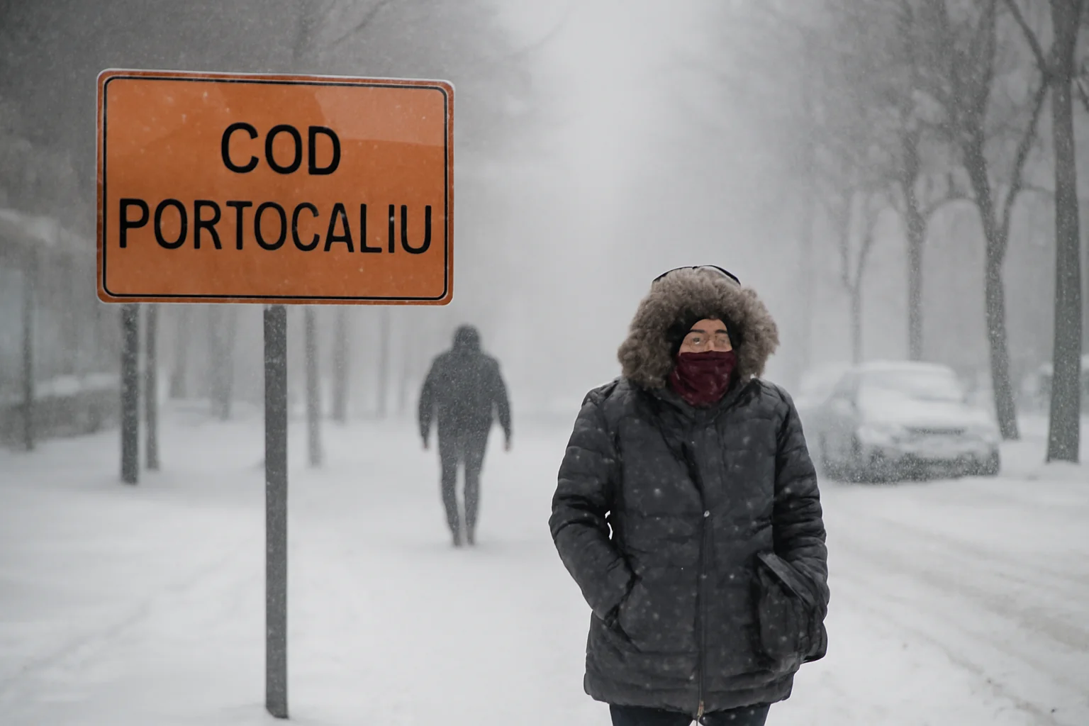 Cod portocaliu de ninsoare și viscol la Galați: avertizare meteo pentru 17–18 februarie