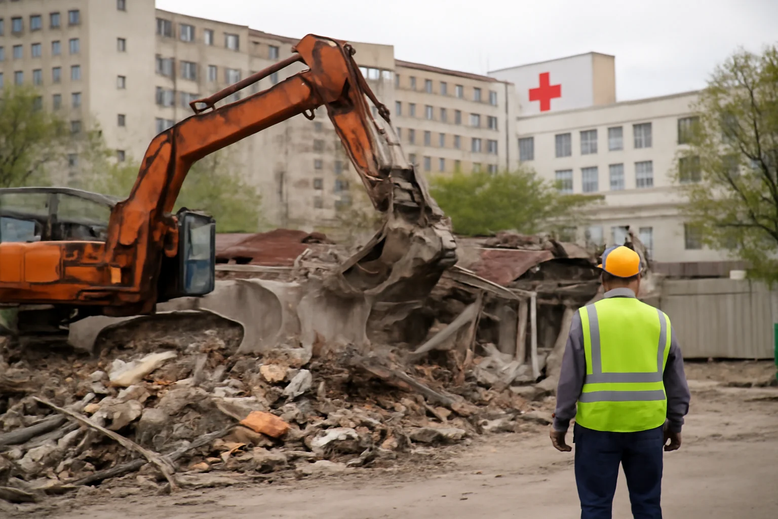 Demolări la Spitalul Județean Galați pentru noul acces de 9 milioane