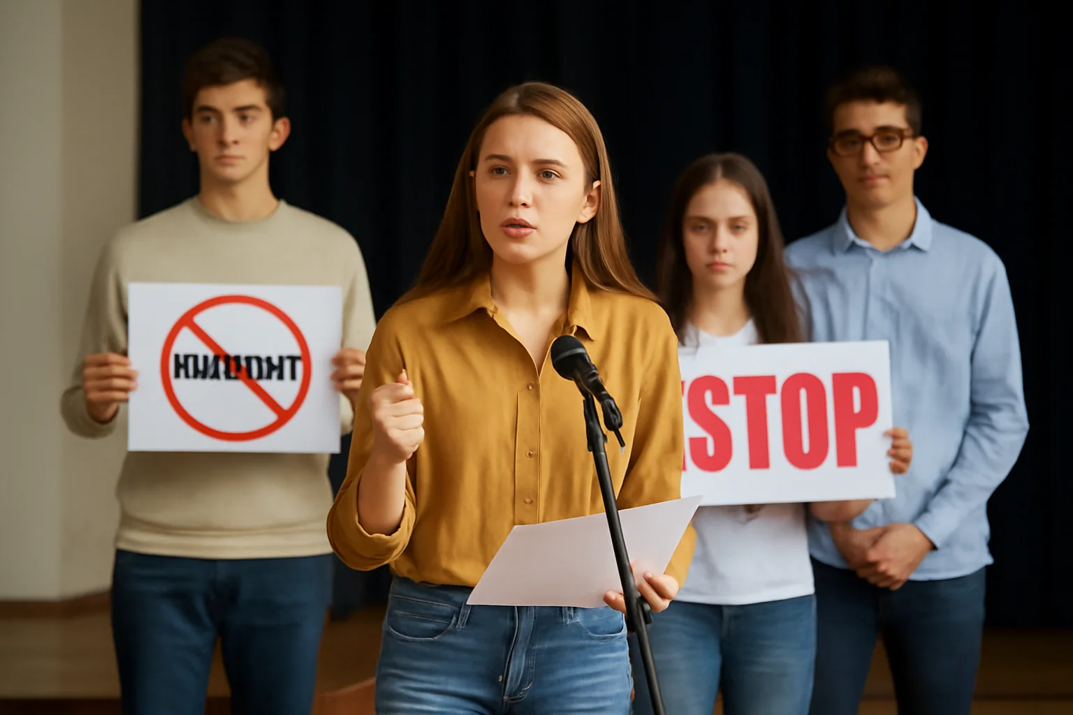Elevii din Galați urcă pe scenă într-o campanie regională anti-bullying în Moldova