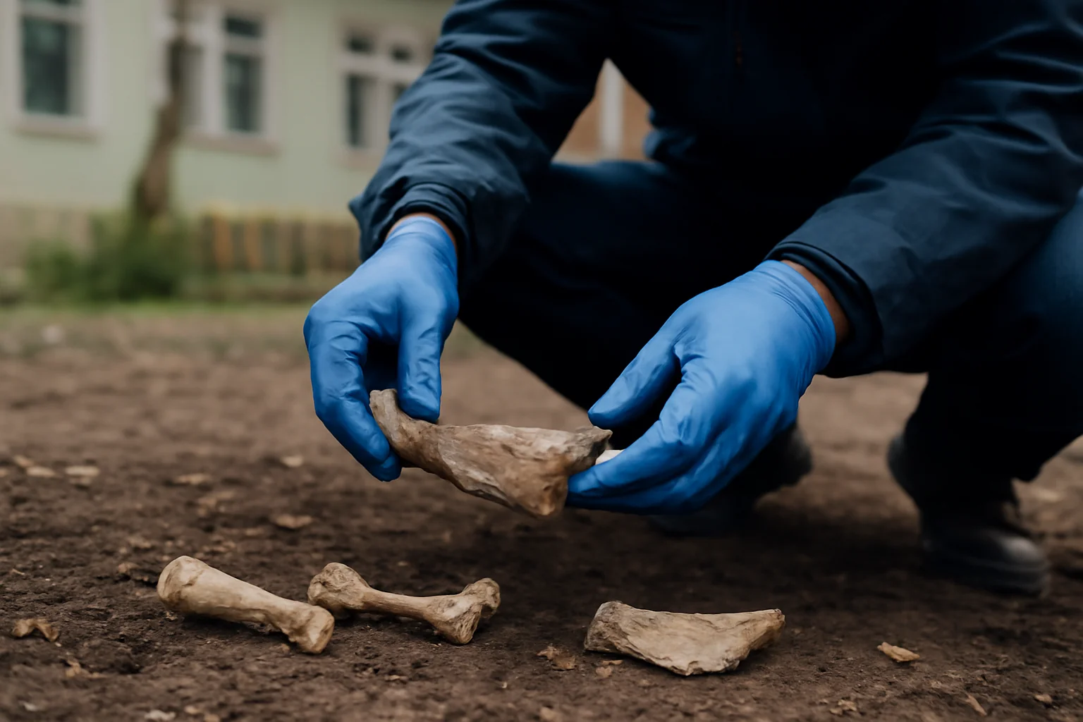 Fragmente osoase găsite în curtea unei grădinițe din Galați, în timpul unor lucrări la rețeaua de apă