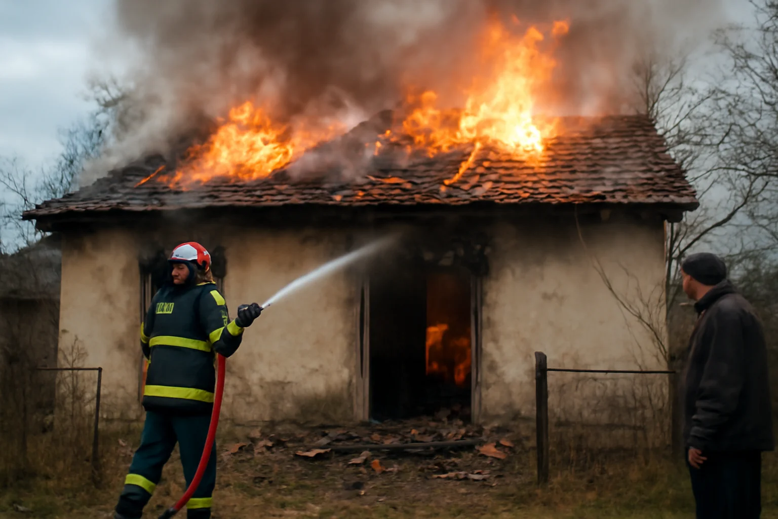 Incendiu de locuință la Pechea, județul Galați, provocat de o sobă nesupravegheată