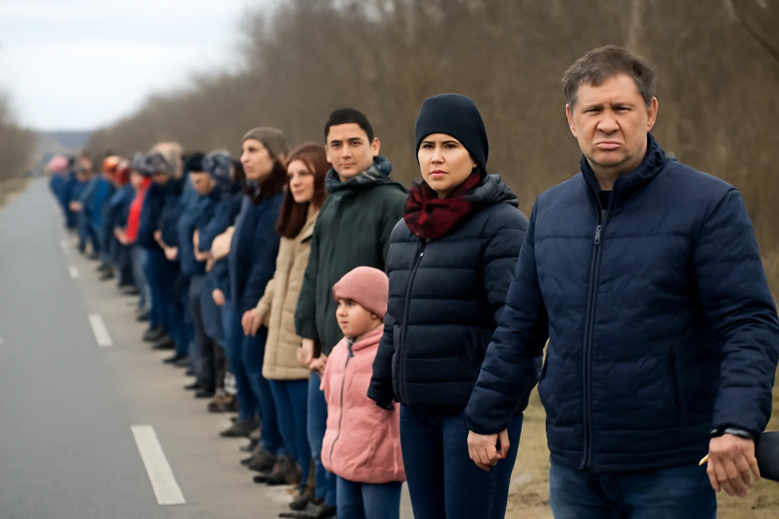 Lanț uman de Ziua Unirii la Galați, pe traseul Via Dobrogeană