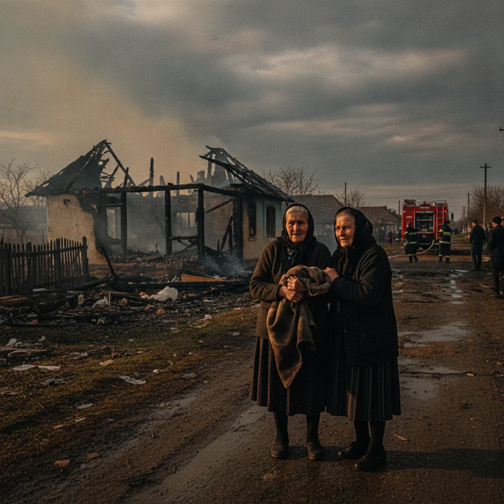 Matca, Galați: femeie de aproximativ 85 de ani, găsită carbonizată după incendiu