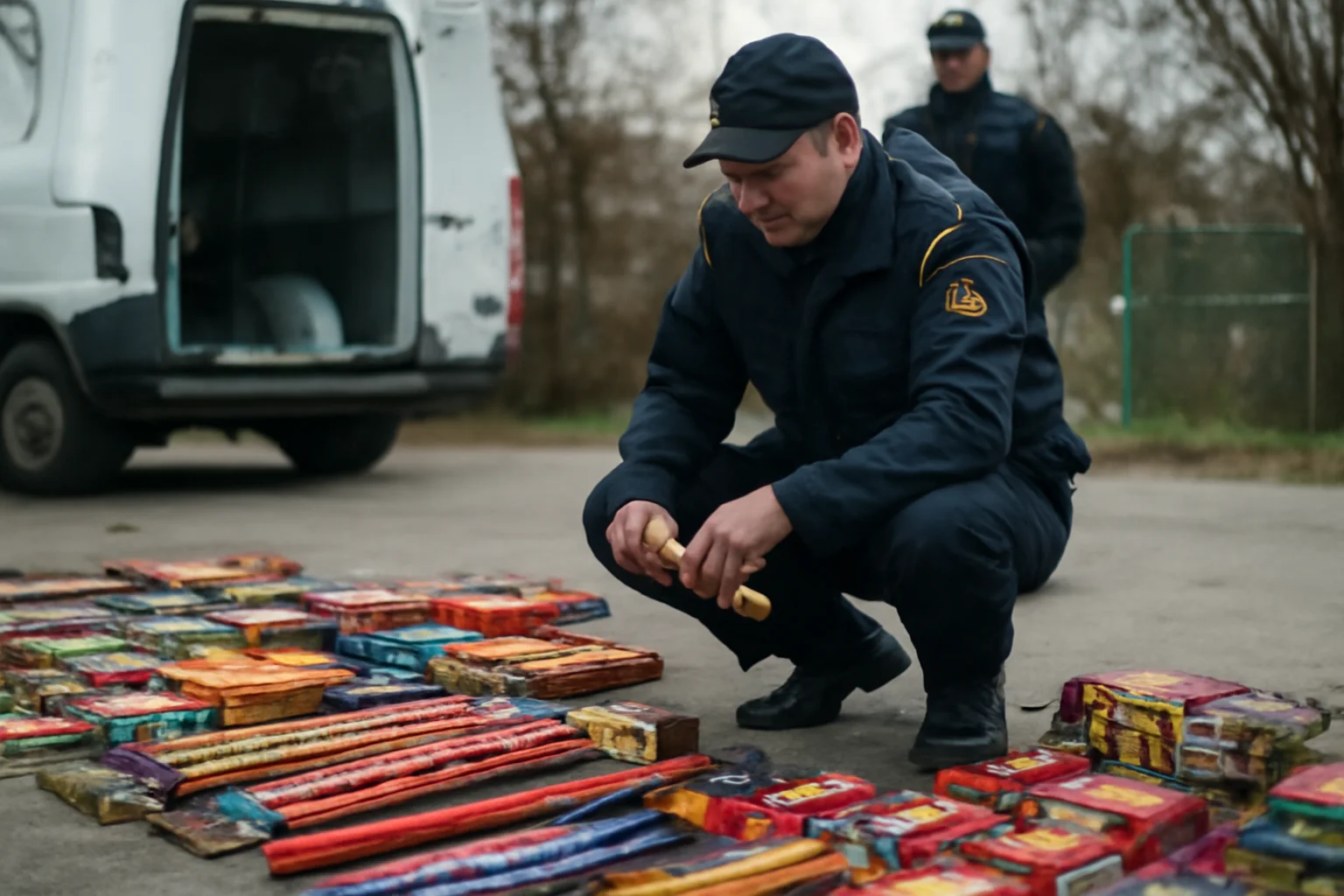 Materiale pirotehnice fără autorizație depistate la frontiera din Galați în bagajul unui șofer de 22 de ani