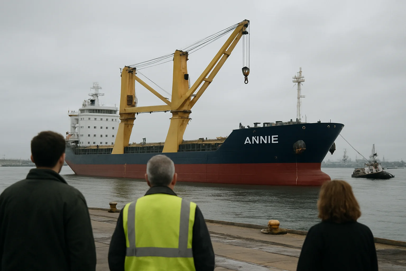 Nava Annie a acostat în Portul Galați cu echipamente eoliene