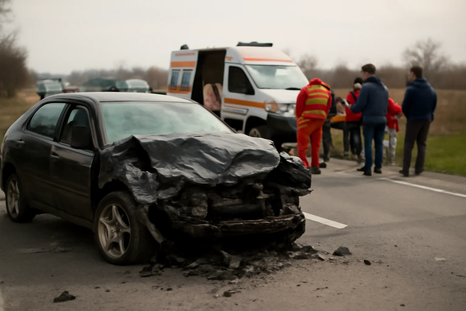 Opt persoane rănite într-un accident rutier pe DN 25, la periferia Tecuciului, județul Galați