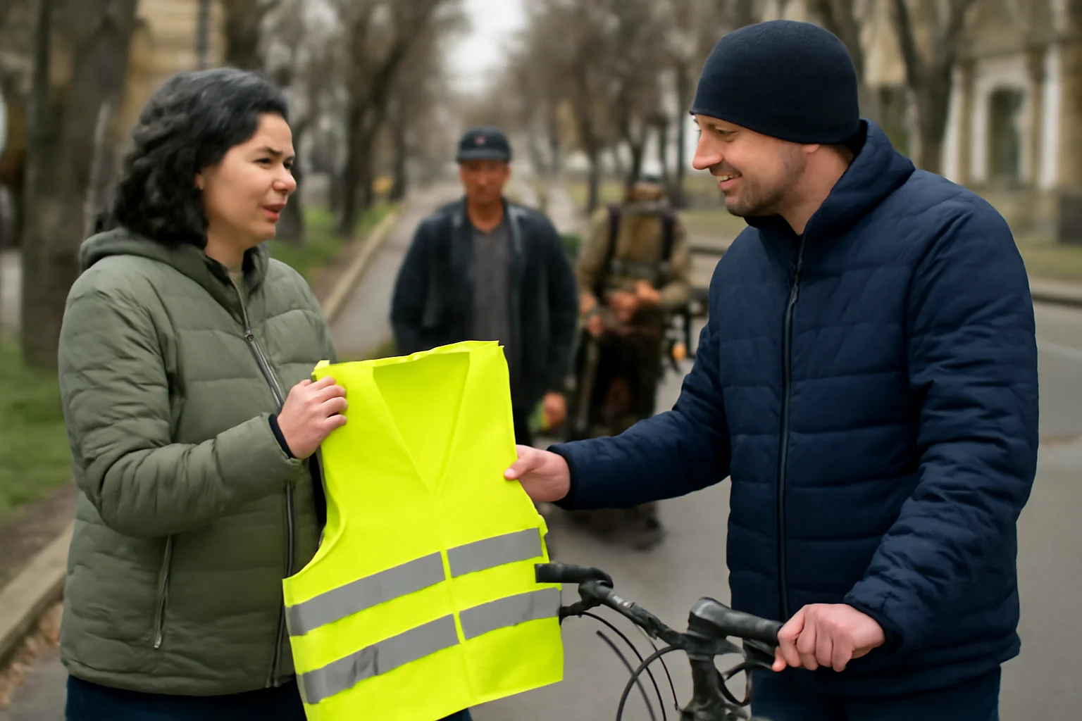 Program de siguranță rutieră la Galați: veste reflectorizante gratuite pentru bicicliști și căruțași