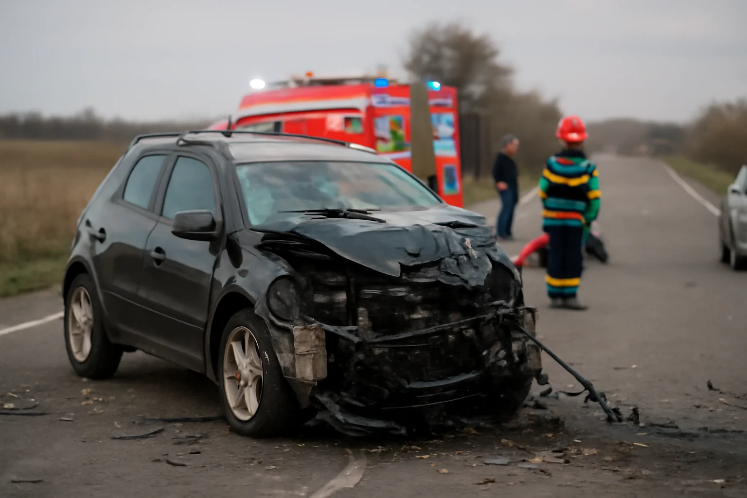 Șase persoane rănite într-un accident rutier pe DN 25, la Umbrărești-Deal, județul Galați
