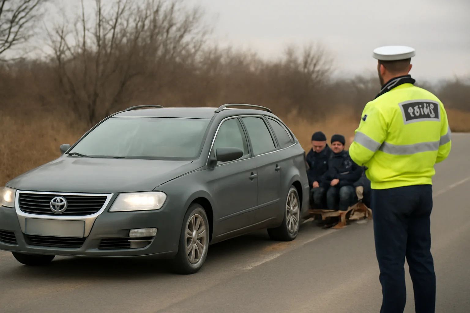 Șofer de 19 ani din județul Galați, sancționat după ce a tractat cu mașina o sanie cu patru tineri la Cuca