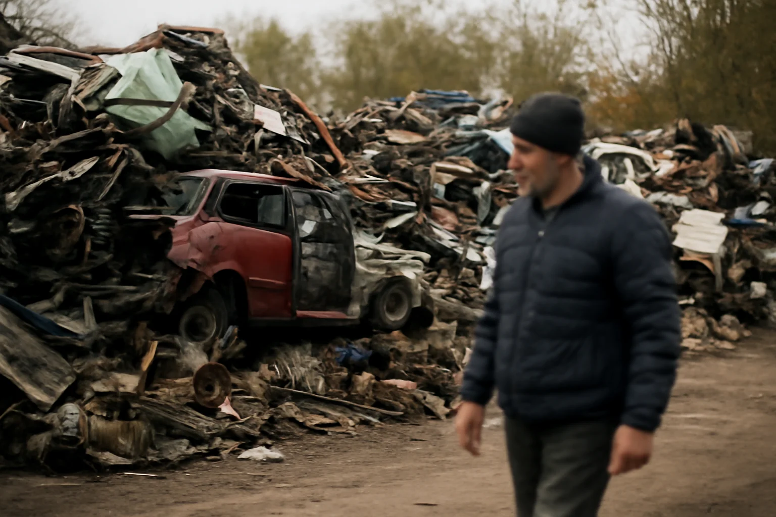 Sute de tone de deșeuri de la dezmembrări auto, descoperite la un depozit ilegal din Galați