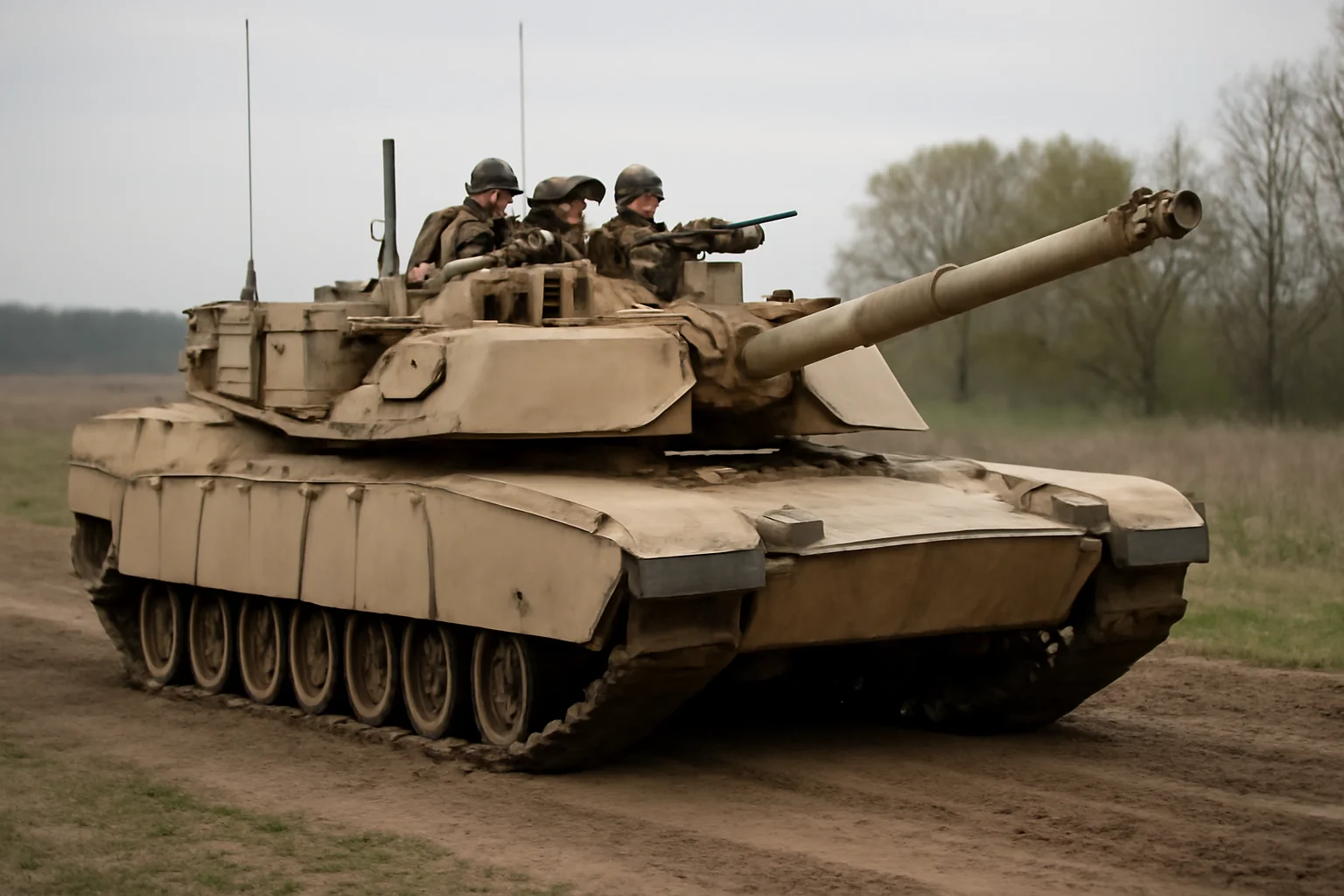 Tanc american Abrams folosit la exerciții militare în poligonul Smârdan, lângă Galați