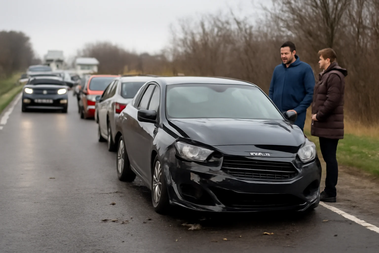Trafic restricționat pe DN 26 la Vânători, județul Galați, după coliziunea a două autoturisme