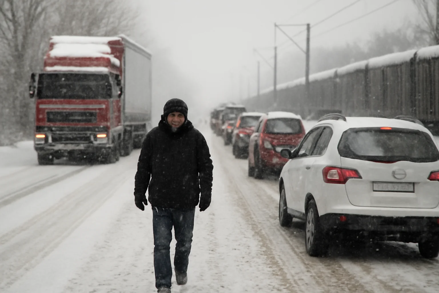 Trafic rutier și feroviar blocat în județul Galați din cauza vremii nefavorabile