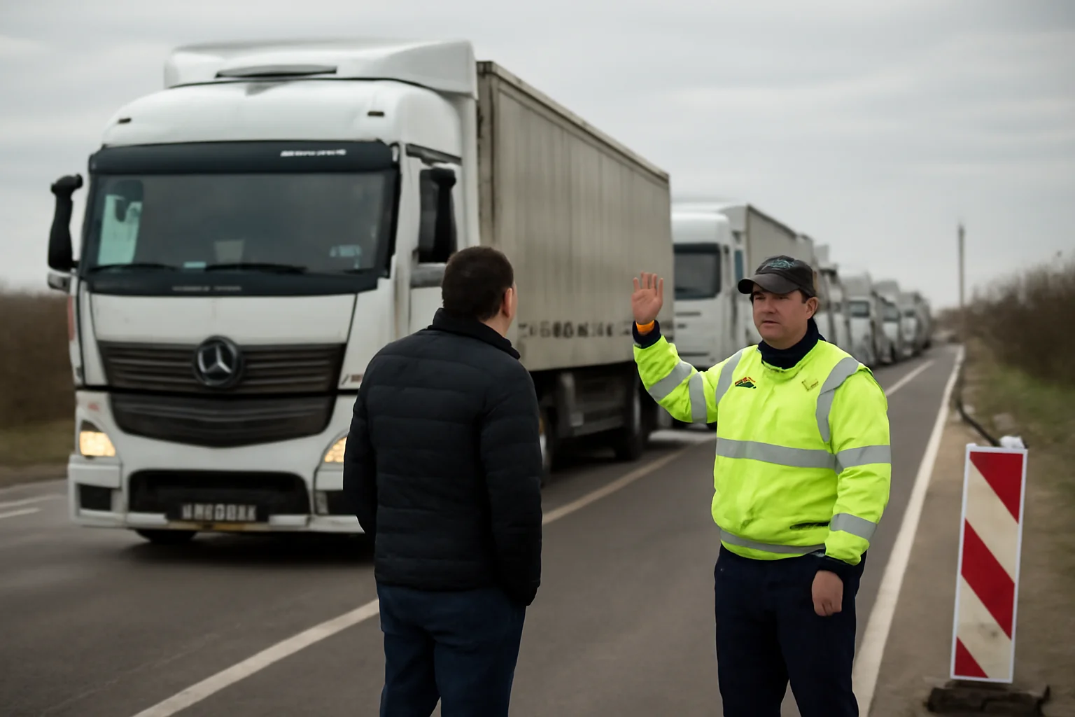Traficul de camioane restricționat la frontiera Galați–Giurgiulești din cauza vremii din Republica Moldova