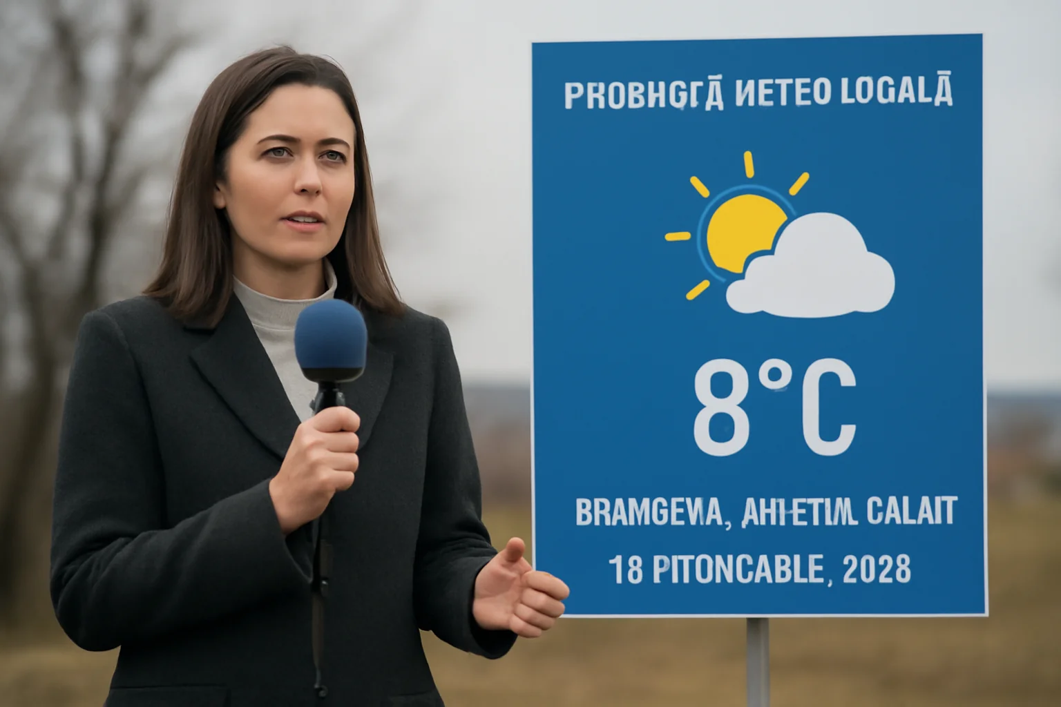 Vreme rece și cer înnorat la Braniștea, în județul Galați, pe 13 februarie 2026